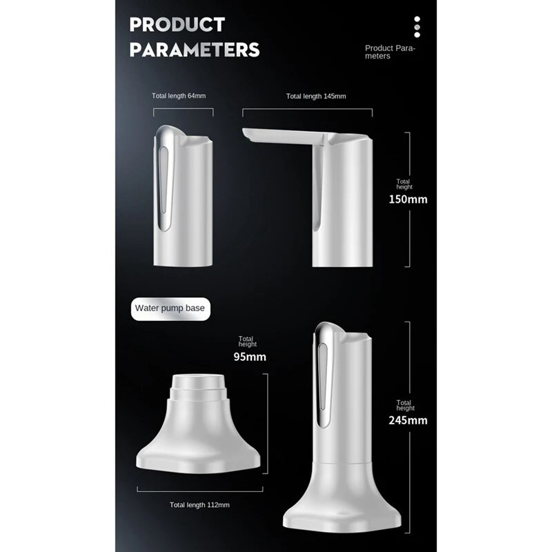 Elektrinis vandens galonų butelių siurblys Automatinis vandens dozatoriaus siurblys Nešiojamas sulankstomas stalinis vandens butelių siurblys