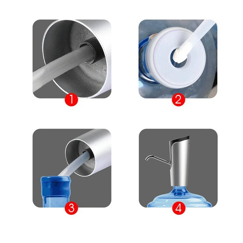 Vandens butelio siurblys Elektrinis siurblys Nešiojamas USB įkraunamas automatinis geriamojo vandens butelio dozatoriaus siurblys galonui