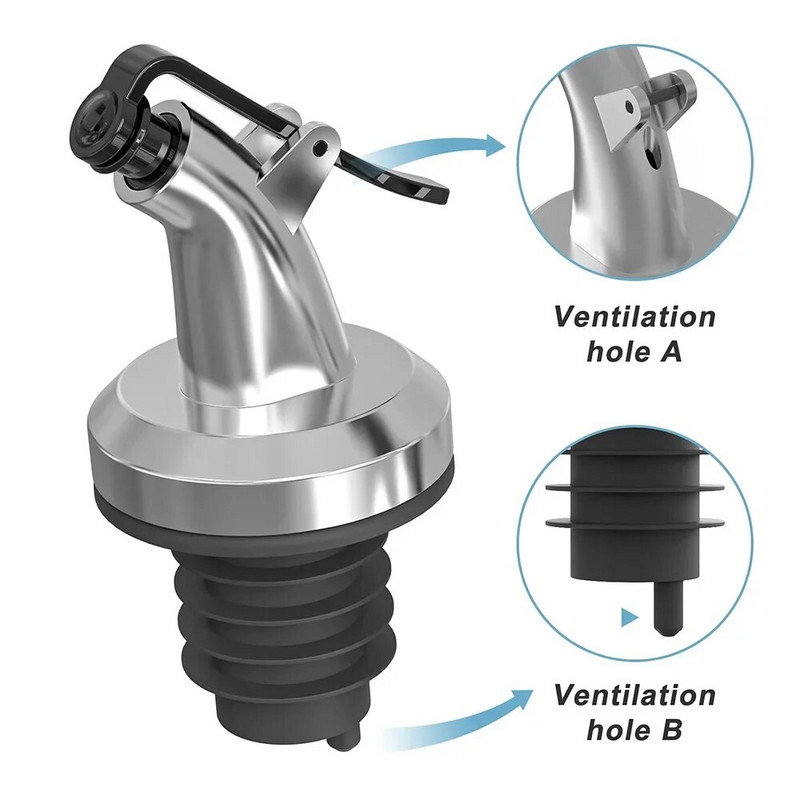 2 vnt Alyvos butelio kamščio užrakto kamščio sandariklis Nelaidus maisto kokybės guminis antgalis purkštukas skysčio dozatorius vyno piltuvo virtuvė