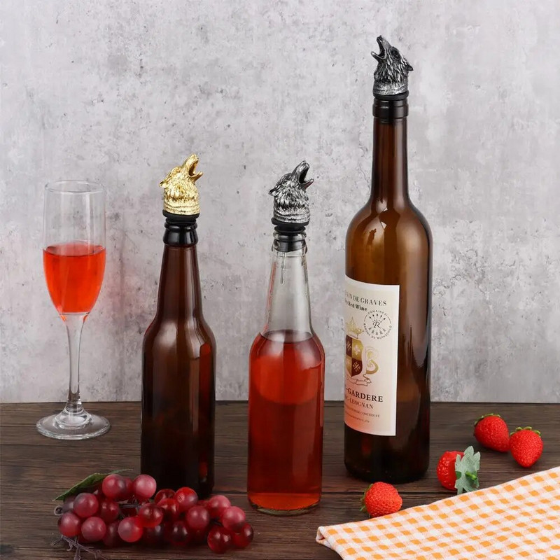 1ks Sprievodca vínom Nalievajte zátku na víno Vlčia hlava Víno Mouth Vlčia hlava Zátka na víno Barmanský nástroj Vínne doplnky