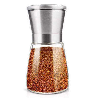 LMETJMA set posuda za sol i papar sa stalkom od nehrđajućeg čelika, ručni mlinac za sol i papar set mlinova za papar KC0223