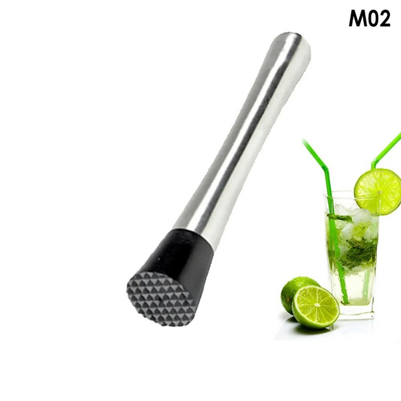 Nerūdijančio plieno „Muddler“ kokteilių maišymo juostos įrankis „Ice Fruit Masher“.