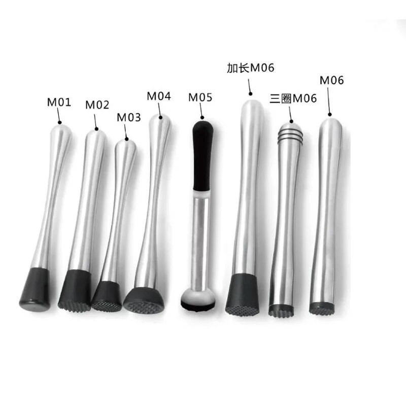 Nerūdijančio plieno „Muddler“ kokteilių maišymo juostos įrankis „Ice Fruit Masher“.