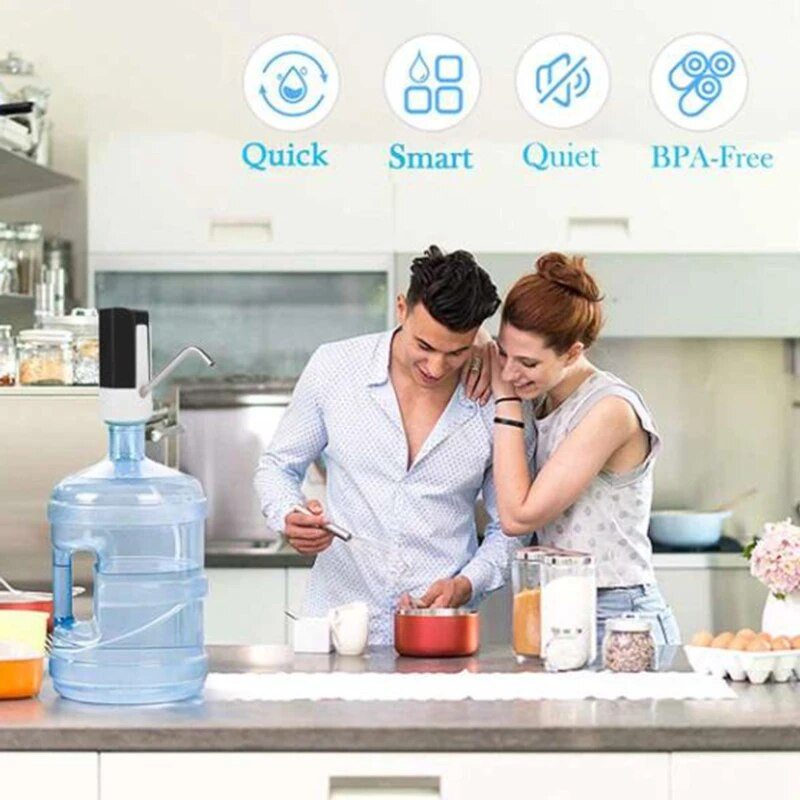 Elektromos palack szivattyú 3-5 gallon USB töltő vezeték nélküli hordozható automata ivóadagoló szűrő otthoni irodához