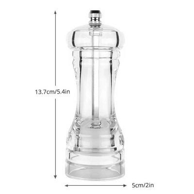 Rasnita de piper Moara de sare si piper Rasnita transparenta de condimente Agitatoare de grosimea ajustabila Instrumente de gatit de bucatarie