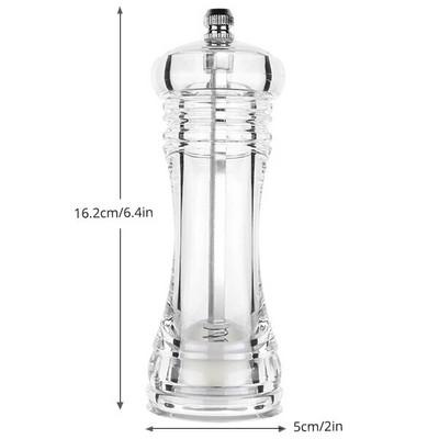 Rasnita de piper Moara de sare si piper Rasnita transparenta de condimente Agitatoare de grosimea ajustabila Instrumente de gatit de bucatarie