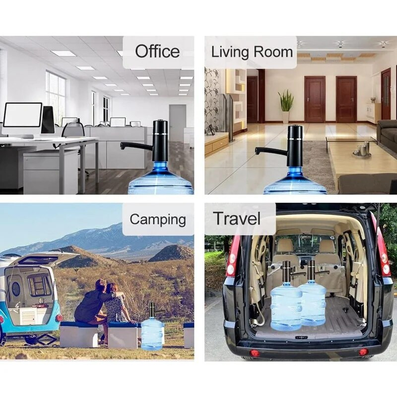Elektromos palack szivattyú 5 gallon, USB vezeték nélküli hordozható, automatikus kancsó ivóadagoló szűrő otthoni irodához