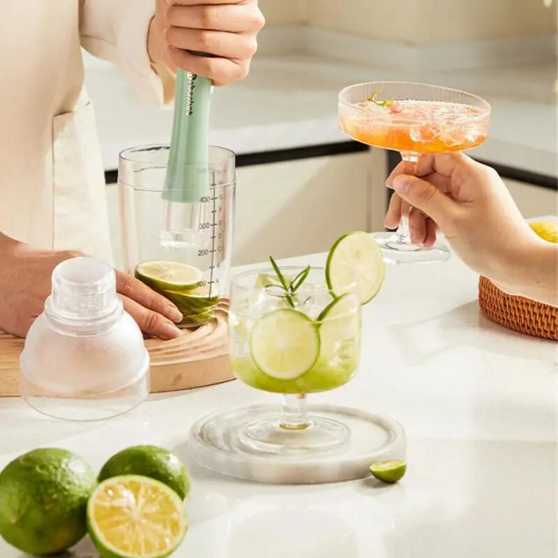 Sulčių suspaudimo plakimo lazdelė, susmulkinta popsicle spauda, sulčių lazdelė, vaisių arbata, smarkus plakiklis, citrinos arbatos įrankis virtuvės įrankis