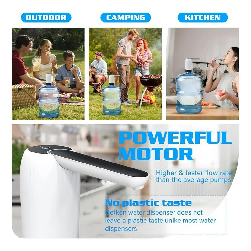 Pumpa za dozator vode za boce od 5 galona - automatski dozator za vrč za pitku vodu s USB punjenjem, prijenosni električni, jednostavan za korištenje