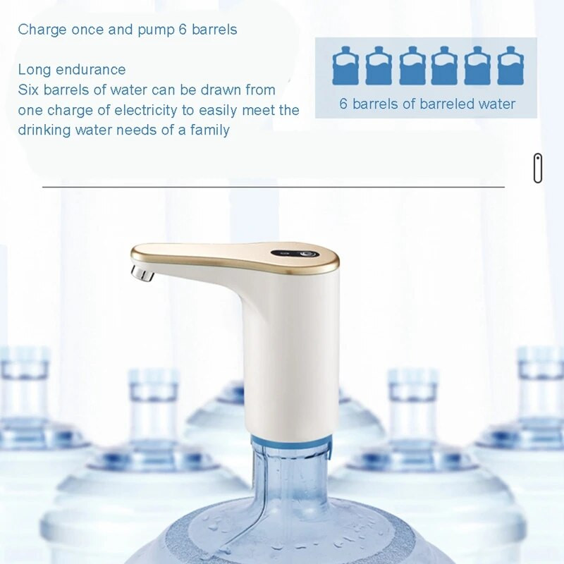 Automatinis įkraunamas nešiojamas elektrinis vandens butelio siurblys, skirtas 5 galonų, skirtas namų biuro stovyklavimui lauke
