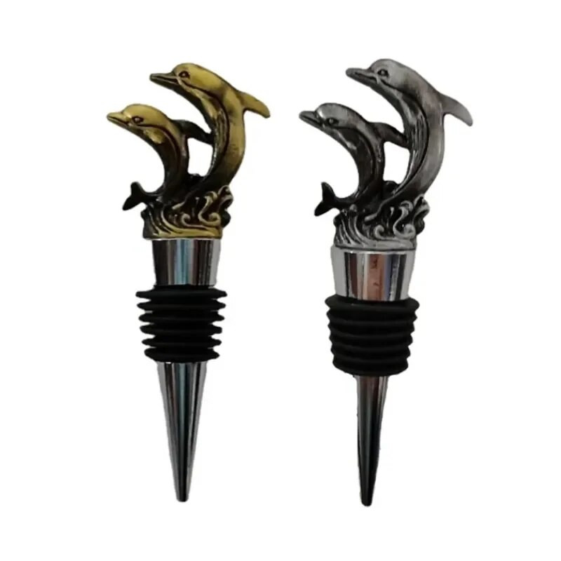 Naujo stiliaus išskirtinis bioninis delfinų užpylimo taškas buteliuko kamštis vandenyno garso juostos įrankis abstrakčiojo meno puošmena šventinė dovana vyno burnai