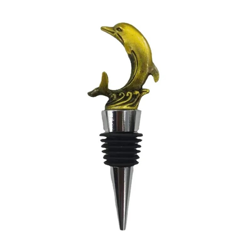 Naujo stiliaus išskirtinis bioninis delfinų užpylimo taškas buteliuko kamštis vandenyno garso juostos įrankis abstrakčiojo meno puošmena šventinė dovana vyno burnai