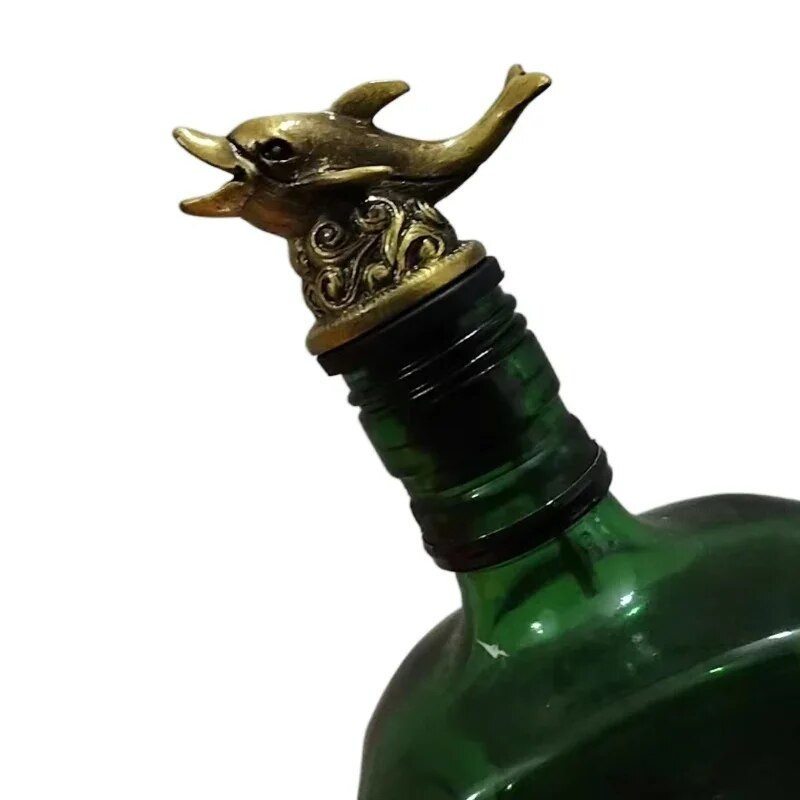 Naujo stiliaus išskirtinis bioninis delfinų užpylimo taškas buteliuko kamštis vandenyno garso juostos įrankis abstrakčiojo meno puošmena šventinė dovana vyno burnai