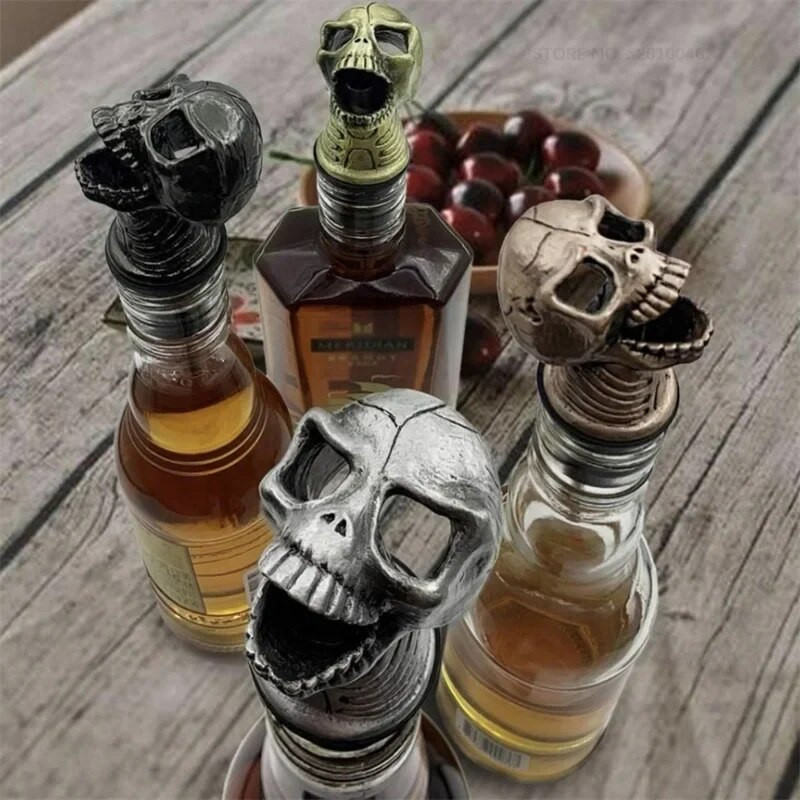 Halloween Skull Head borkiöntő Ghost Festival Party Borosüveg dugó Díszítés Kellékek Kiöntő kifolyó Klub bár kiegészítők
