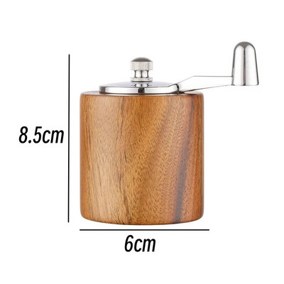 Medienos druskos pipirų malūnėlis, rankinis mini keraminis malūnėlis pipirų ir druskos plaktuvai Daugiafunkcis malūnėlis kepsninės virtuvės įrankiai