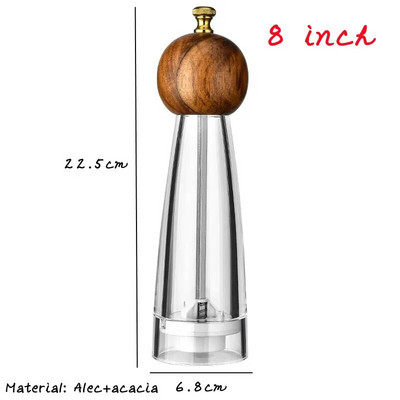 5/6/8 inča Ručni mlinac za papar Akrilna keramička jezgra Mlinac za papar morsku sol Višenamjenski mlinovi za žitarice Mlinovi za začine Naprave