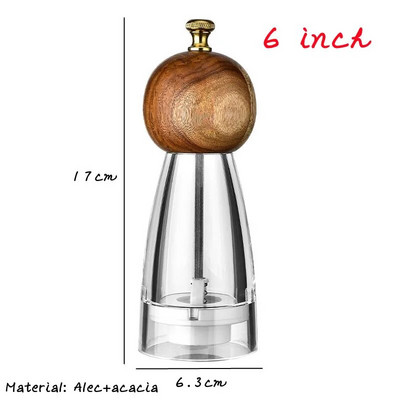 5/6/8 inča Ručni mlinac za papar Akrilna keramička jezgra Mlinac za papar morsku sol Višenamjenski mlinovi za žitarice Mlinovi za začine Naprave