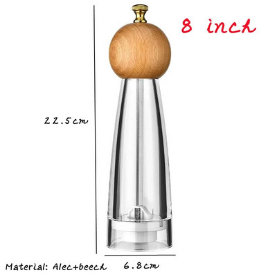 5/6/8 inča Ručni mlinac za papar Akrilna keramička jezgra Mlinac za papar morsku sol Višenamjenski mlinovi za žitarice Mlinovi za začine Naprave