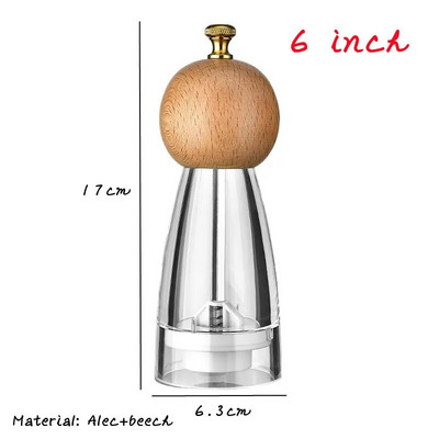 5/6/8 inča Ručni mlinac za papar Akrilna keramička jezgra Mlinac za papar morsku sol Višenamjenski mlinovi za žitarice Mlinovi za začine Naprave