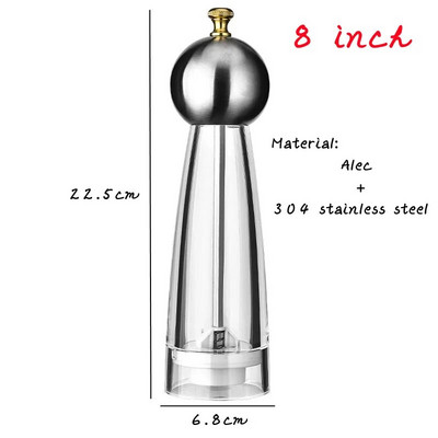 5/6/8 inča Ručni mlinac za papar Akrilna keramička jezgra Mlinac za papar morsku sol Višenamjenski mlinovi za žitarice Mlinovi za začine Naprave