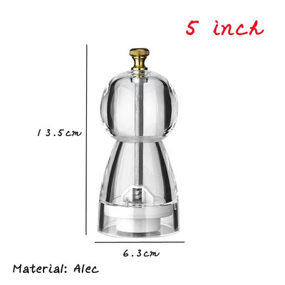 5/6/8 inča Ručni mlinac za papar Akrilna keramička jezgra Mlinac za papar morsku sol Višenamjenski mlinovi za žitarice Mlinovi za začine Naprave