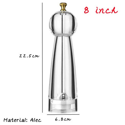 5/6/8 inča Ručni mlinac za papar Akrilna keramička jezgra Mlinac za papar morsku sol Višenamjenski mlinovi za žitarice Mlinovi za začine Naprave