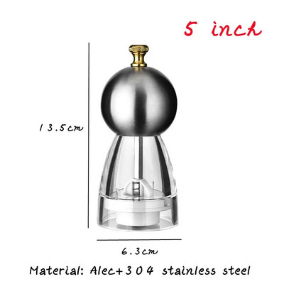 5/6/8 inča Ručni mlinac za papar Akrilna keramička jezgra Mlinac za papar morsku sol Višenamjenski mlinovi za žitarice Mlinovi za začine Naprave