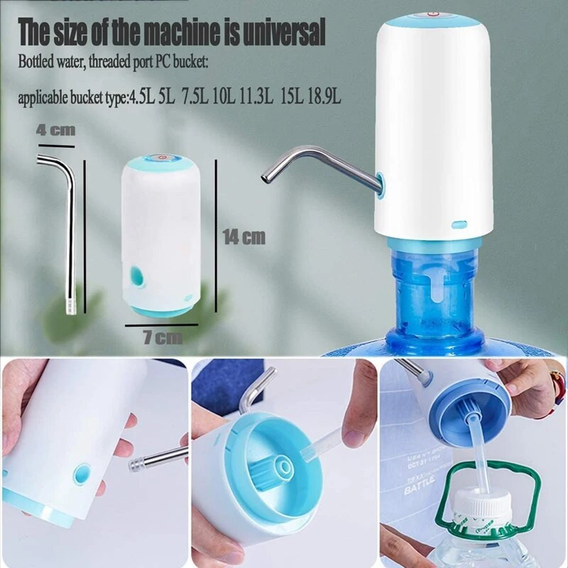 Pumpa za boce vode 5 galona USB punjenje Prijenosni električni automatski vrč za piće za dom Kampiranje Ured