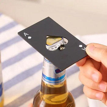 Ανοιχτήρι από ανοξείδωτο ατσάλι Μαύρο πόκερ σε σχήμα κάρτας BeerBottle Wine JarOpener Personalized Creative BarTool Gift Bottle Opener
