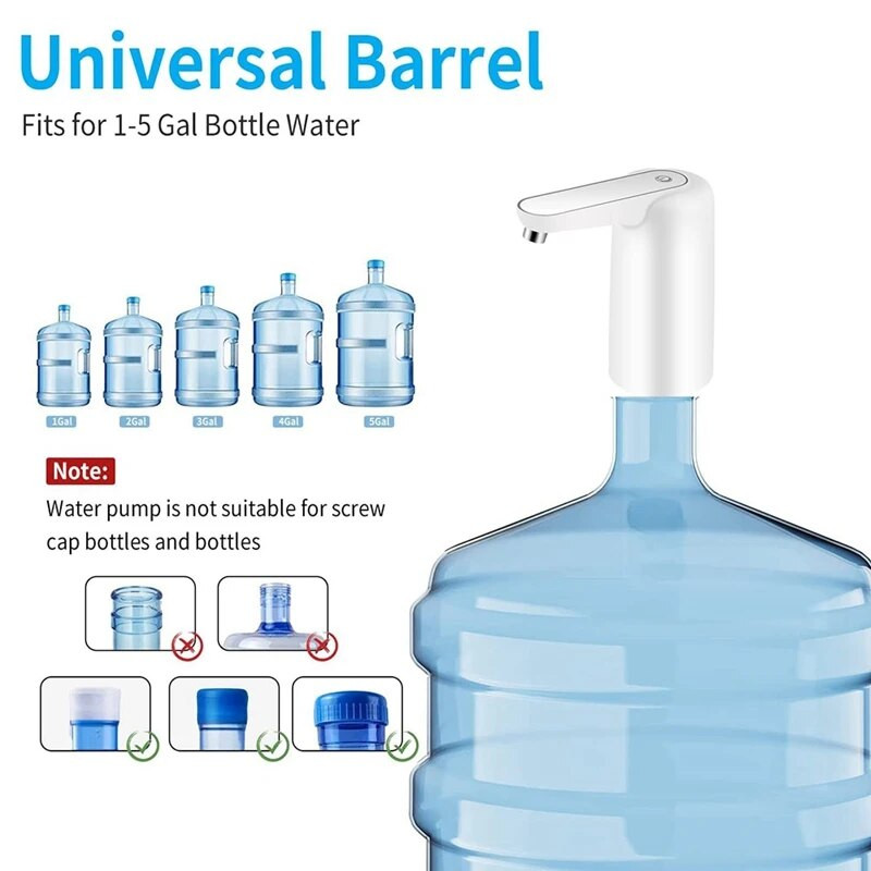 Dávkovač vody na fľaše, odnímateľný dávkovač vody na fľaše, vylepšené prenosné automatické nabíjanie cez USB