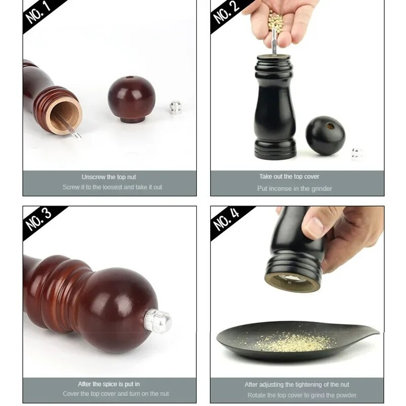 Soola- ja pipraveski täispuidust vürtside pipraveski tugeva reguleeritava keraamilise veskiga toiduvalmistamistööriistad köögitarvikud