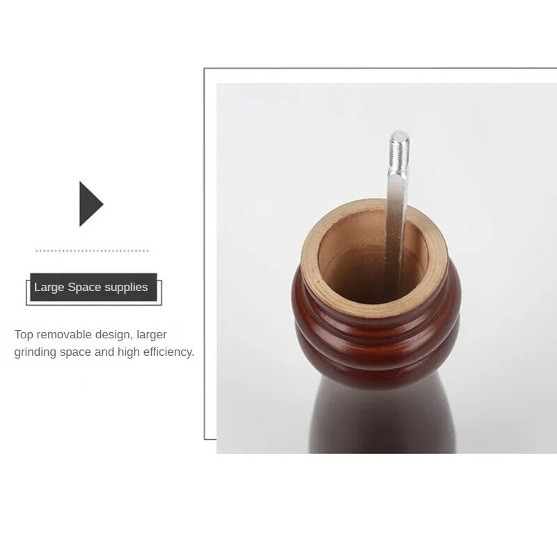 Soola- ja pipraveski täispuidust vürtside pipraveski tugeva reguleeritava keraamilise veskiga toiduvalmistamistööriistad köögitarvikud