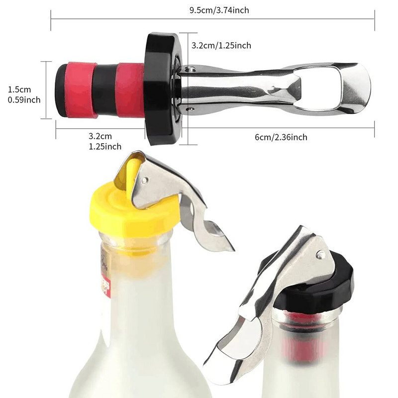 Čep za vino, 6 kom. Zatvoreni vakuumski čep za višekratnu upotrebu, ručni čep za bocu pića, praktični pluteni čep za bocu vina