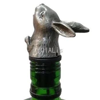 Δημιουργικό Μοναδικό Κουνέλι Κεφαλή Χειροτεχνίας Στόμα κρασιού Κράμα Ψευδάργυρου Στόμιο Πώμα μπουκαλιού Εργαλείο Μπάρα Χαριτωμένα έξοχα διακοσμητικά δώρο