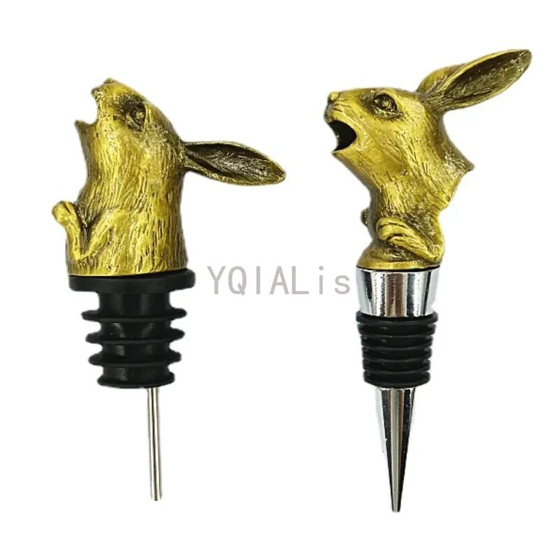 Kūrybingi unikalūs triušio galvos amatai Vyno burna Cinko lydinio išpylimo snapeliai Butelio kamščio juosta Įrankis Mielas išskirtinis papuošimas Dovana