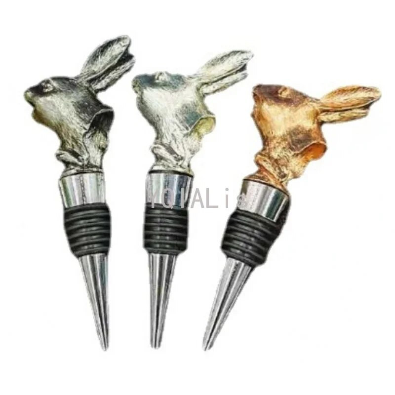 Kūrybingi unikalūs triušio galvos amatai Vyno burna Cinko lydinio išpylimo snapeliai Butelio kamščio juosta Įrankis Mielas išskirtinis papuošimas Dovana