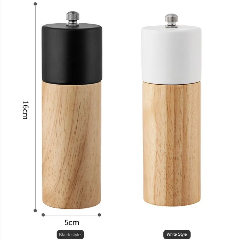 6 hüvelykes kézi fából készült só- és borsdaráló, többcélú, kemény konyhai szerszám kerámiadarálóval, konyhai háztartásokhoz