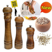Uus 5/8/10-tolline soola- ja pipraveski täispuidust vürtside pipraveski tugeva reguleeritava keraamilise veskiga, köögi küpsetustööriistad