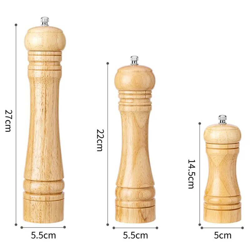 5/8/10-tolline käsitsi tammepipraveski täpipipra jahvatuspudel Köök maitseainepurgi pudelid Reguleeritavad soola- ja pipraveskid