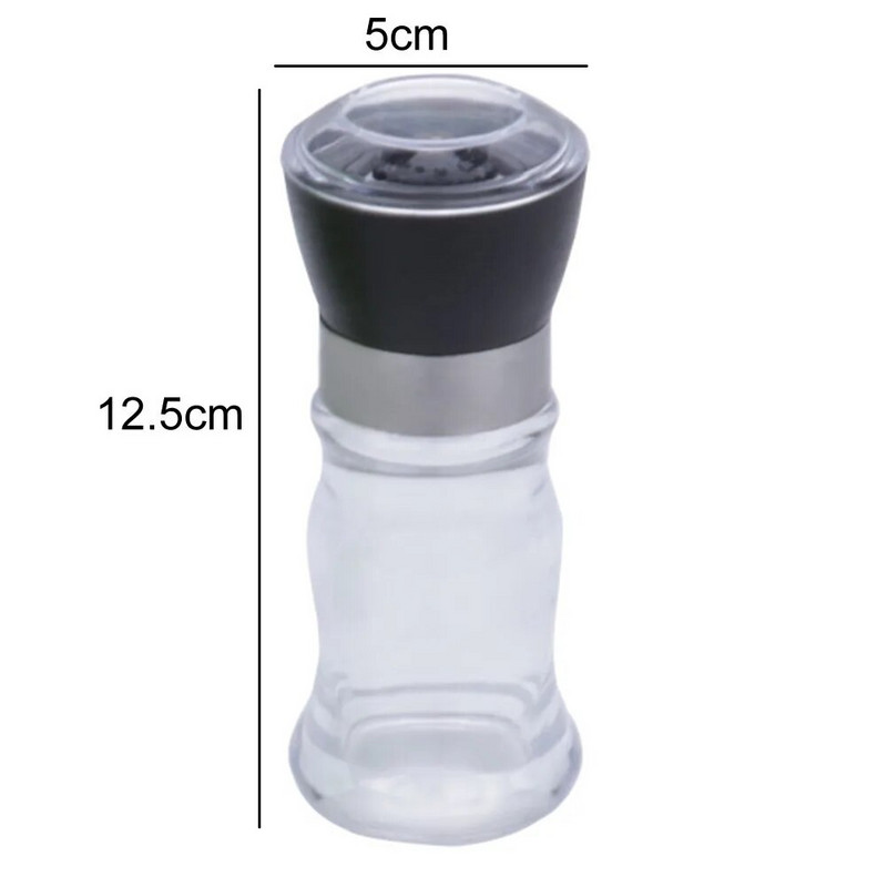 Mados nerūdijančio plieno malūnėlis, stiklo korpusas, prieskonis, druskos ir pipirų malūnėlis Virtuvės priedai Maisto gaminimo įrankiai Nešiojami virtuvės įtaisai