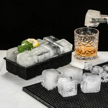 Форми за кубчета лед за фризер Уиски Форма за лед Топка Многократна диамантена форма за лед Големи тави за лед Силиконови кухненски аксесоари