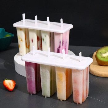 4 ομοιόμορφη φόρμα για παγωτό με κάλυμμα φόρμα για παγωτό Καλοκαιρινά καλούπια παγωτού DIY Σπιτικά εργαλεία παγωτού
