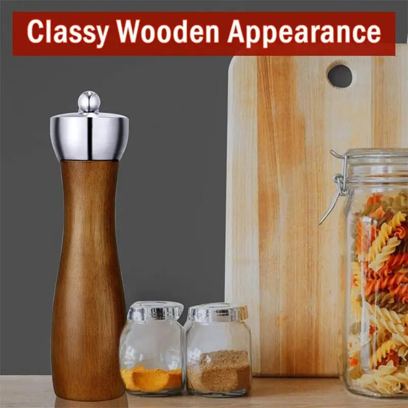 5"6"8" metāla galviņa manuāla piparu dzirnaviņas koka piparu dzirnaviņas Keramikas serdeņi melnie pipari garšvielas sāls piparu dzirnaviņas Virtuves instrumenti