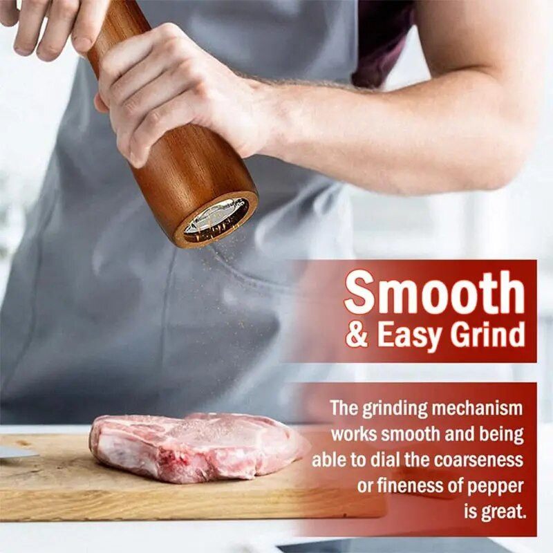 5"6"8" metāla galviņa manuāla piparu dzirnaviņas koka piparu dzirnaviņas Keramikas serdeņi melnie pipari garšvielas sāls piparu dzirnaviņas Virtuves instrumenti