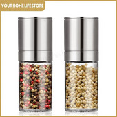 Atnaujintas pipirų malūnėlis pipirų malūnėlis, 304 nerūdijančio plieno reguliuojamo stambumo pipirų malūnėlis su keramikiniu rotoriumi druskos malūnėliu