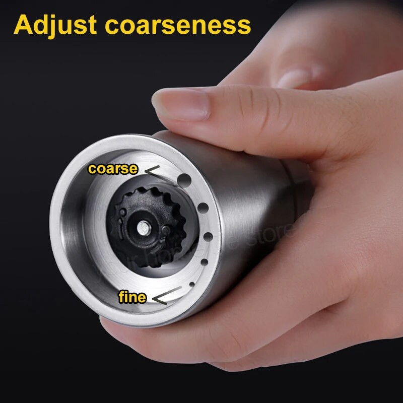 Atnaujintas pipirų malūnėlis pipirų malūnėlis, 304 nerūdijančio plieno reguliuojamo stambumo pipirų malūnėlis su keramikiniu rotoriumi druskos malūnėliu