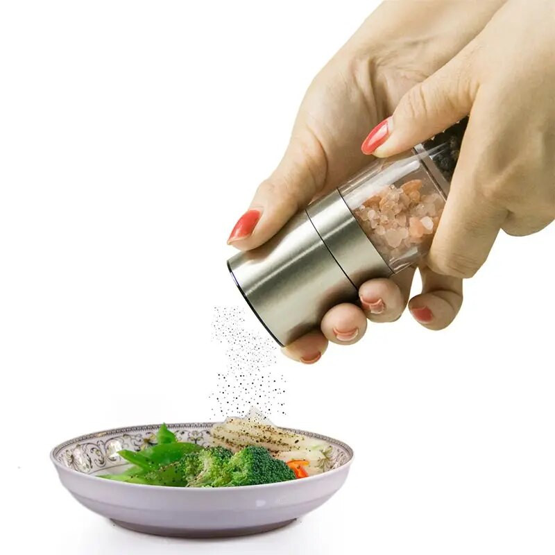 Rankinis pipirų malimo malūnėlis Keraminis malimo šerdis Druskos ir pipirų malimas 2 viename nerūdijančio plieno prieskonių malūnėlis Virimo įrankiai