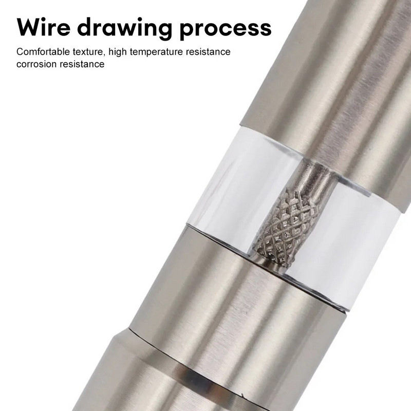 Nerūdijančio plieno nykščio pipirų malūnėlis Druskos malūnėlis Pipirų malūnėlis Vienarankis mini druskos ir pipirų malūnėlis Prieskonių padažų malūnėliai