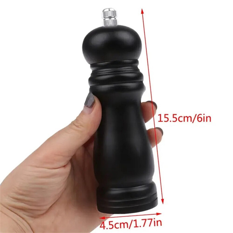 Pipirų malūnėlis su stipriu reguliuojamu keraminiu malūnėliu rankiniu valdymu Virtuvė Kepimo kepsninės įrankiai Druskos ir pipirų malūnėlių medienos įrankiai