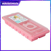 Δίσκος 16 πλέγματος σιλικόνης ποιότητας τροφίμων 1τμχ με καπάκι Εργαλείο κουζίνας φόρμα πάγου με μαλακό πάτο